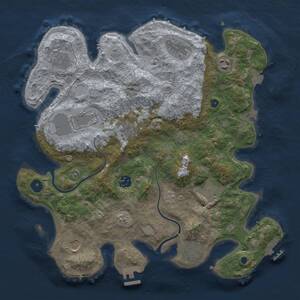 Thumbnail Rust Map: Procedural Map, Size: 3700, Seed: 638527172, 16 Monuments