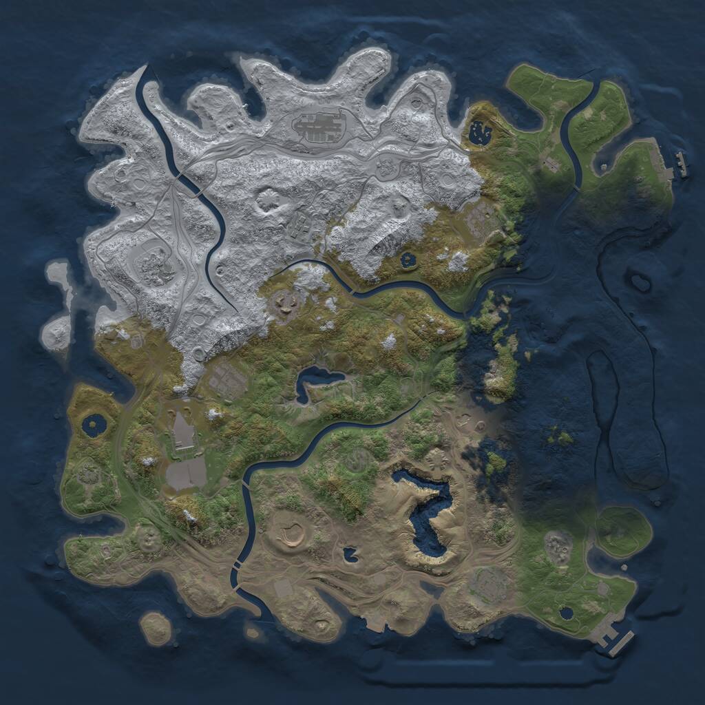 Rust Map: Procedural Map, Size: 4500, Seed: 89758, 17 Monuments