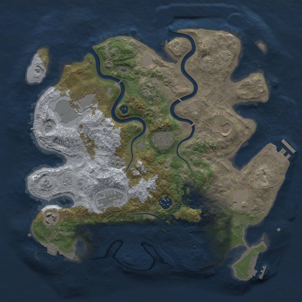 Rust Map: Procedural Map, Size: 3500, Seed: 1102775787, 15 Monuments