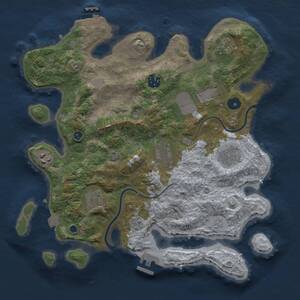 Thumbnail Rust Map: Procedural Map, Size: 3500, Seed: 328806793, 14 Monuments