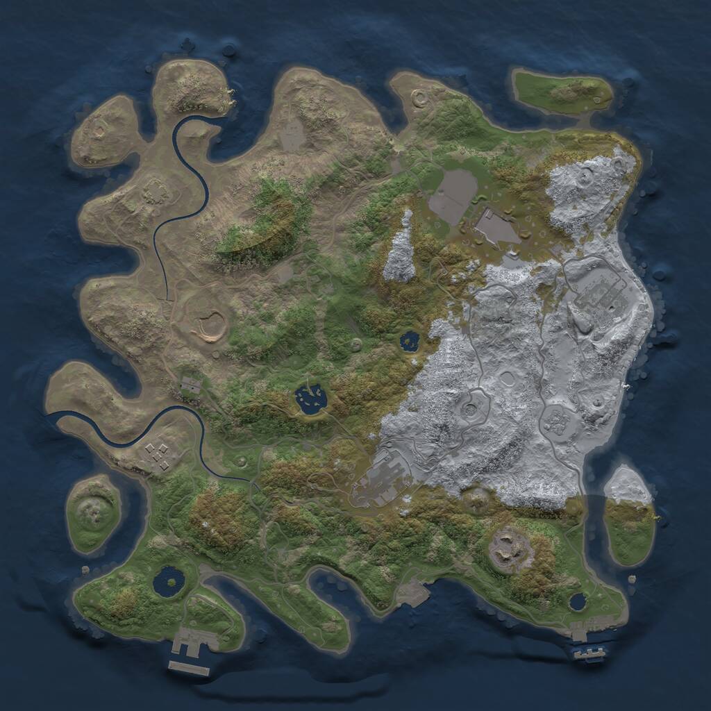 Rust Map: Procedural Map, Size: 3500, Seed: 156728990, 13 Monuments