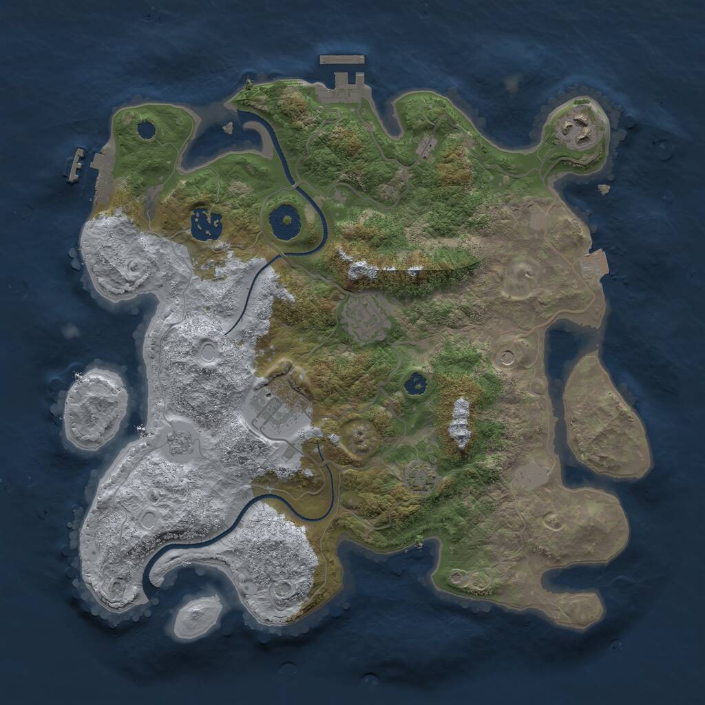 Rust Map: Procedural Map, Size: 3200, Seed: 802150642, 10 Monuments