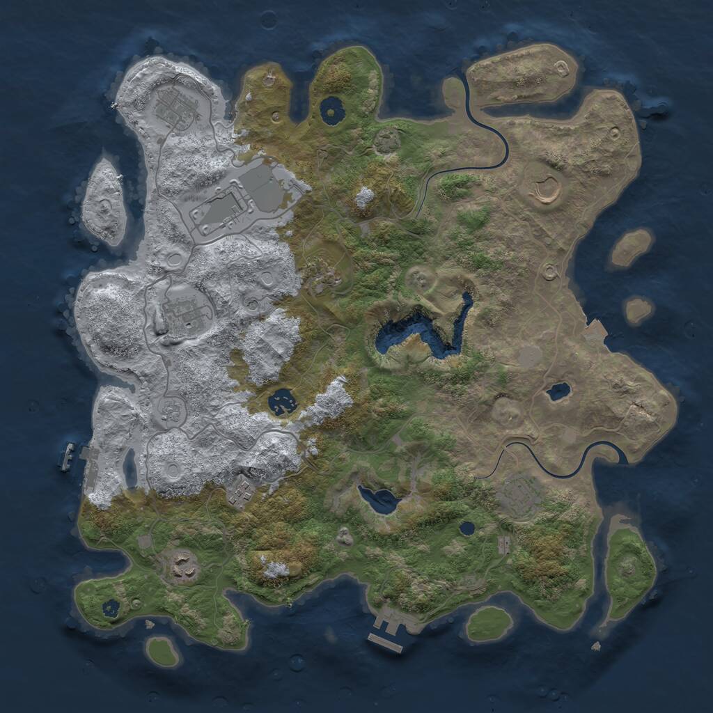 Rust Map: Procedural Map, Size: 4000, Seed: 873479671, 15 Monuments