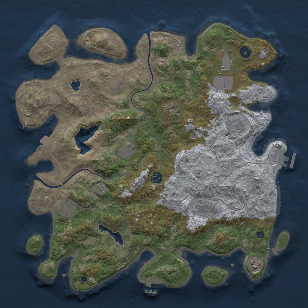 Rust Map: Procedural Map, Size: 4000, Seed: 858488739, 16 Monuments
