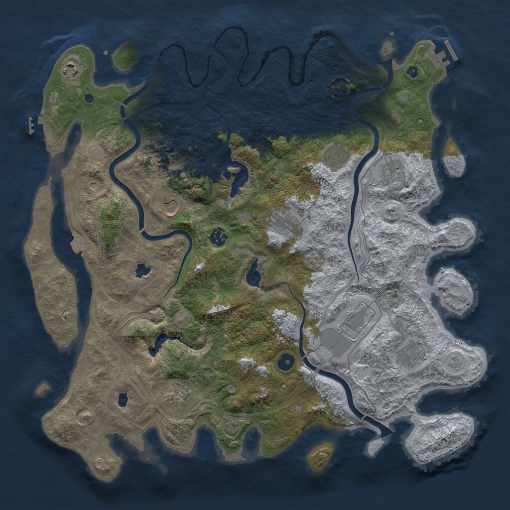 Rust Map: Procedural Map, Size: 4500, Seed: 2117956223, 16 Monuments