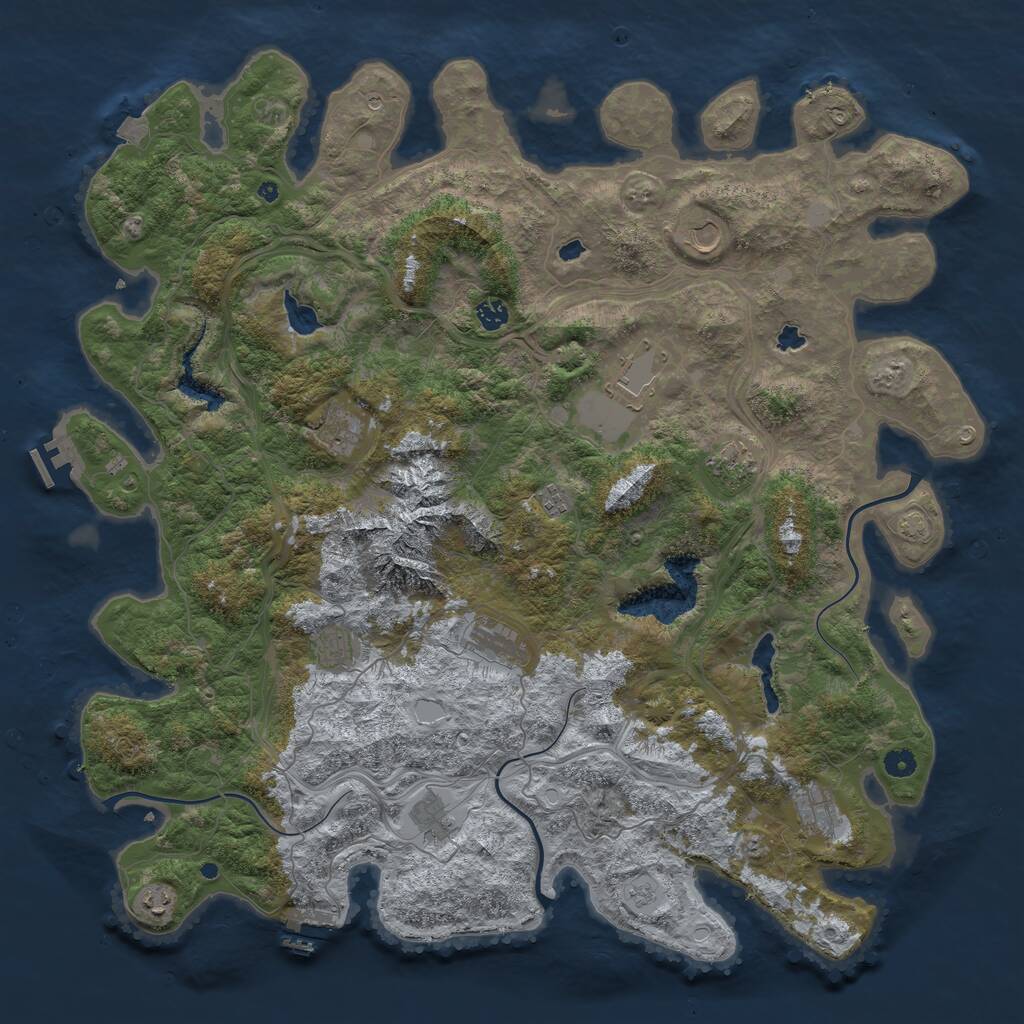 Rust Map: Procedural Map, Size: 5000, Seed: 1437999118, 17 Monuments