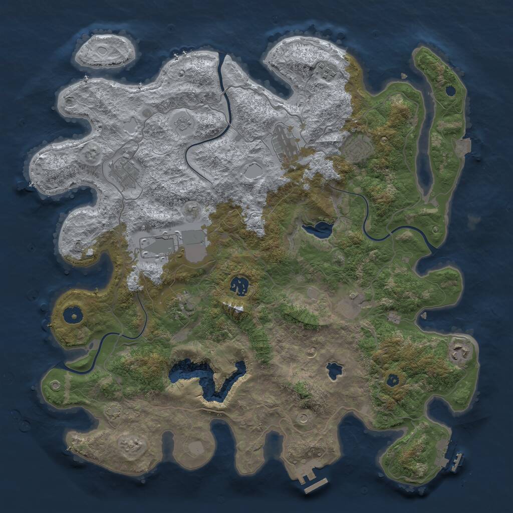 Rust Map: Procedural Map, Size: 4111, Seed: 1943446711, 15 Monuments