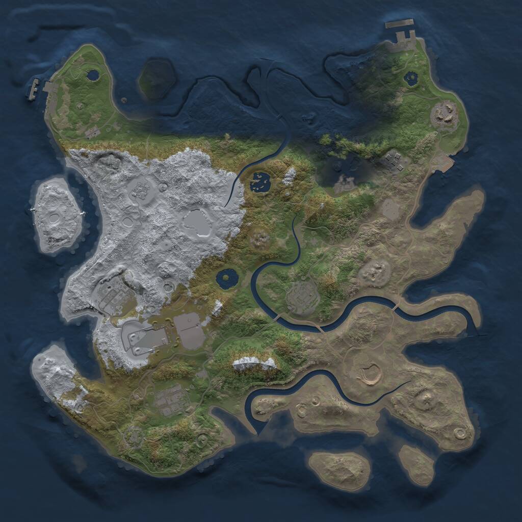 Rust Map: Procedural Map, Size: 3700, Seed: 548, 15 Monuments