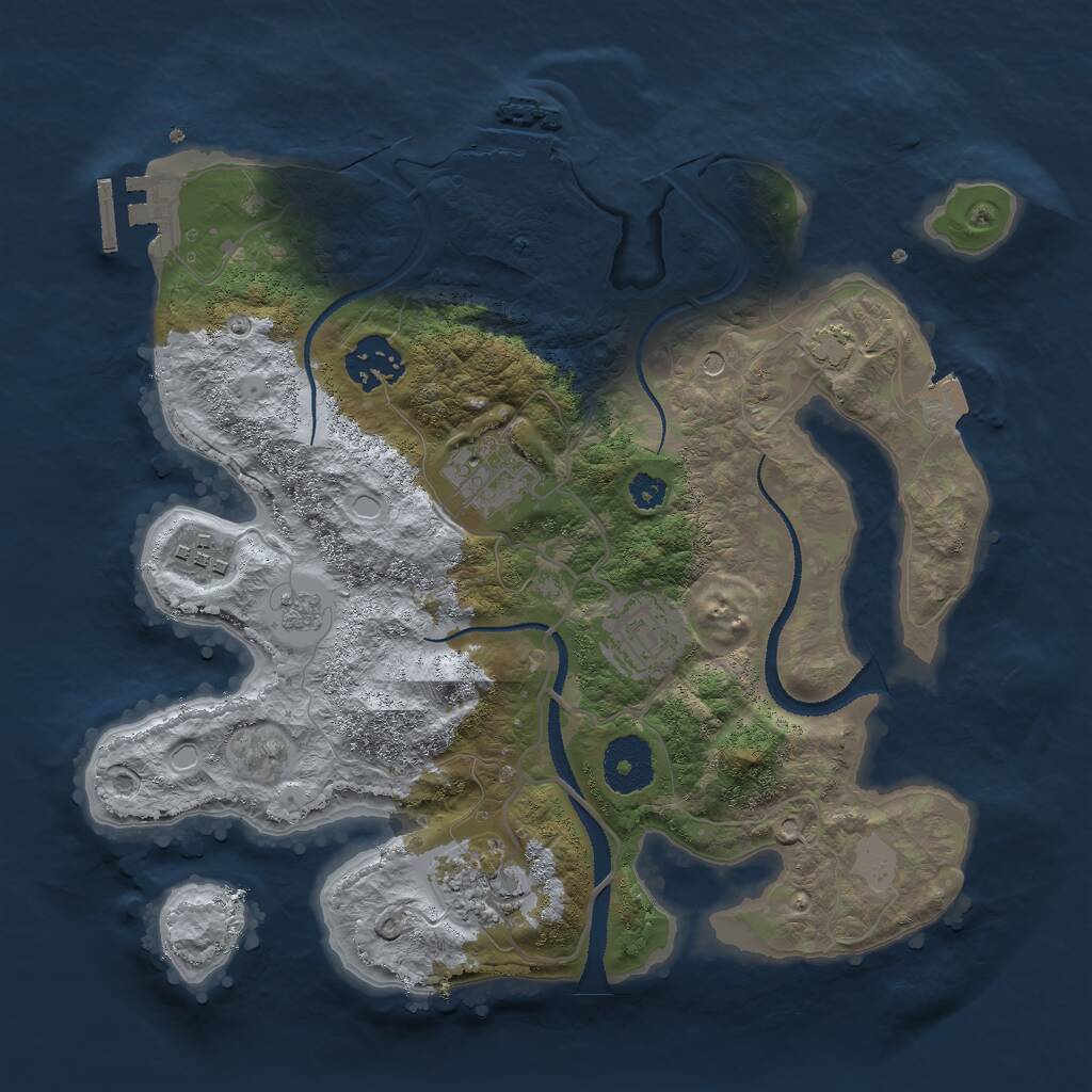 Rust Map: Procedural Map, Size: 3000, Seed: 1141658329, 11 Monuments