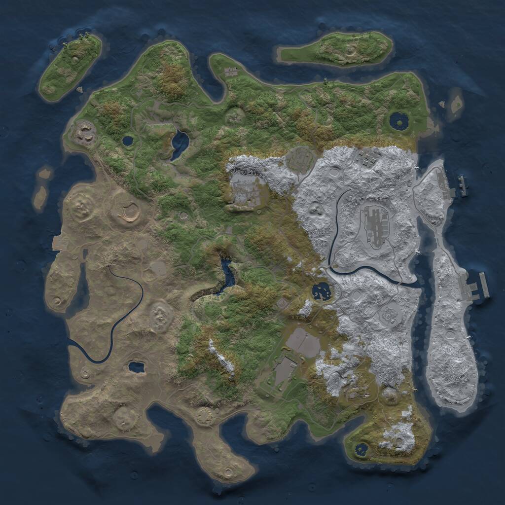 Rust Map: Procedural Map, Size: 4000, Seed: 700678125, 15 Monuments