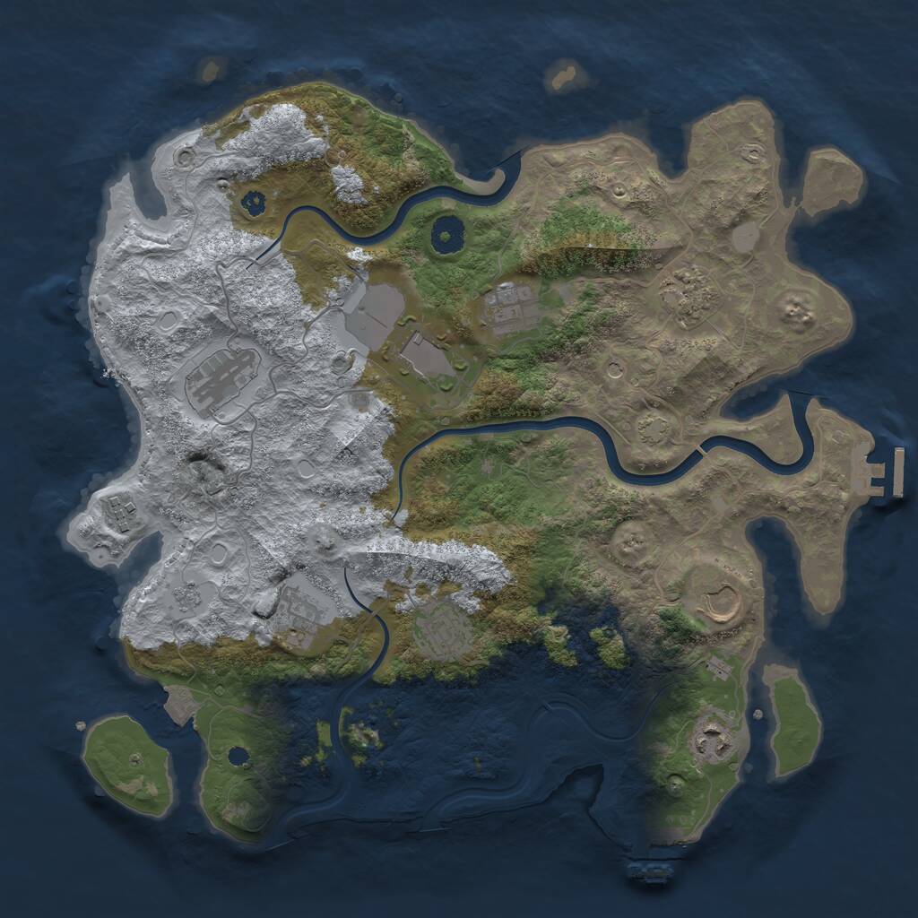 Rust Map: Procedural Map, Size: 3750, Seed: 338713190, 15 Monuments