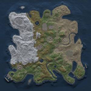 Thumbnail Rust Map: Procedural Map, Size: 3500, Seed: 672427, 14 Monuments