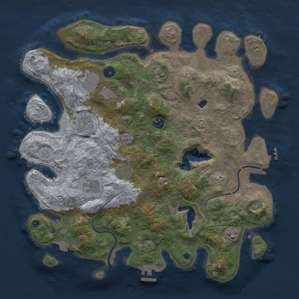 Rust Map: Procedural Map, Size: 4000, Seed: 794154109, 14 Monuments