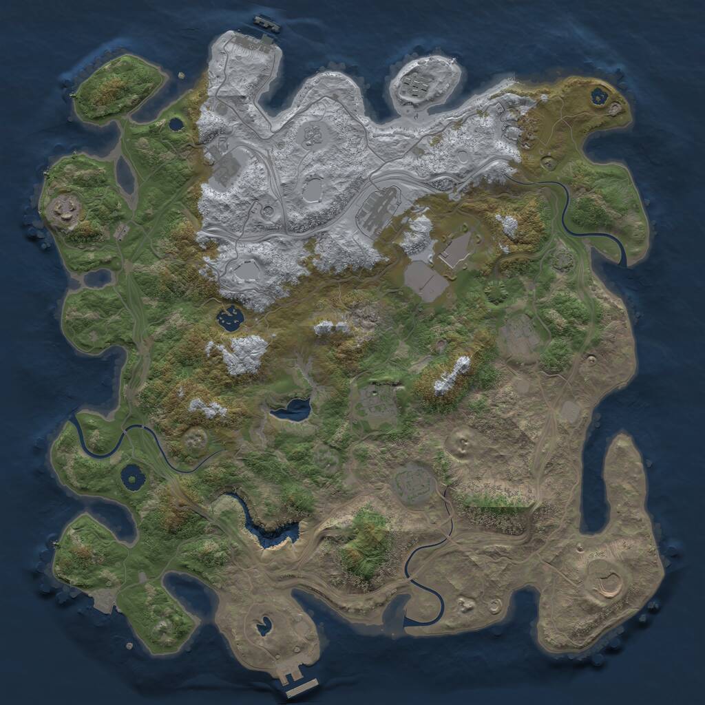 Rust Map: Procedural Map, Size: 4250, Seed: 374537693, 17 Monuments