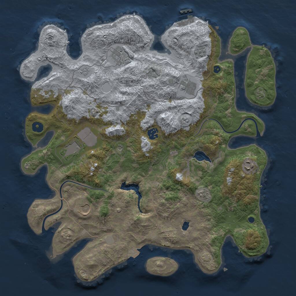 Rust Map: Procedural Map, Size: 4000, Seed: 271795513, 12 Monuments