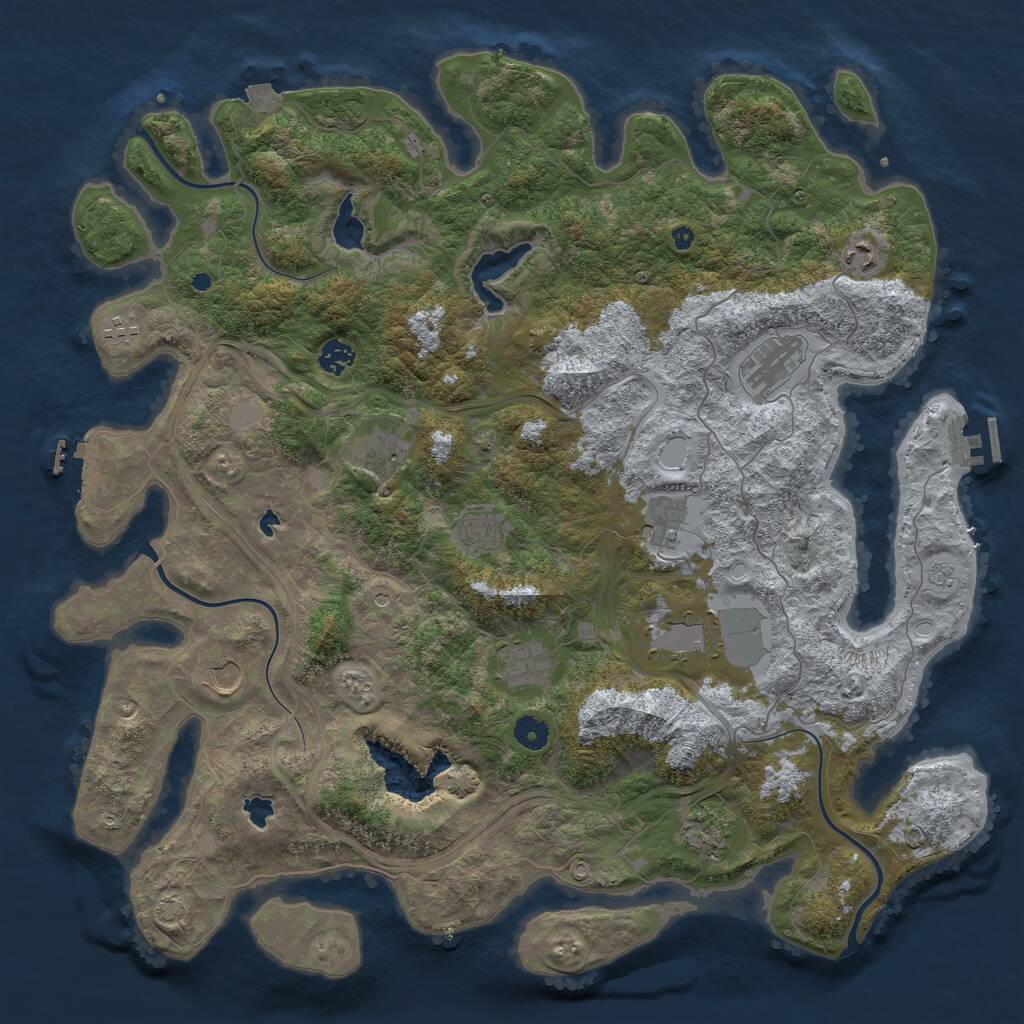 Rust Map: Procedural Map, Size: 4500, Seed: 1948950945, 17 Monuments