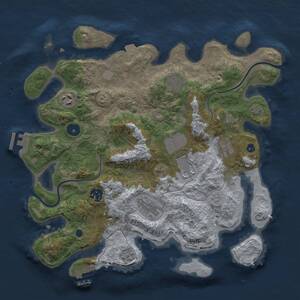 Thumbnail Rust Map: Procedural Map, Size: 3500, Seed: 1701053285, 13 Monuments