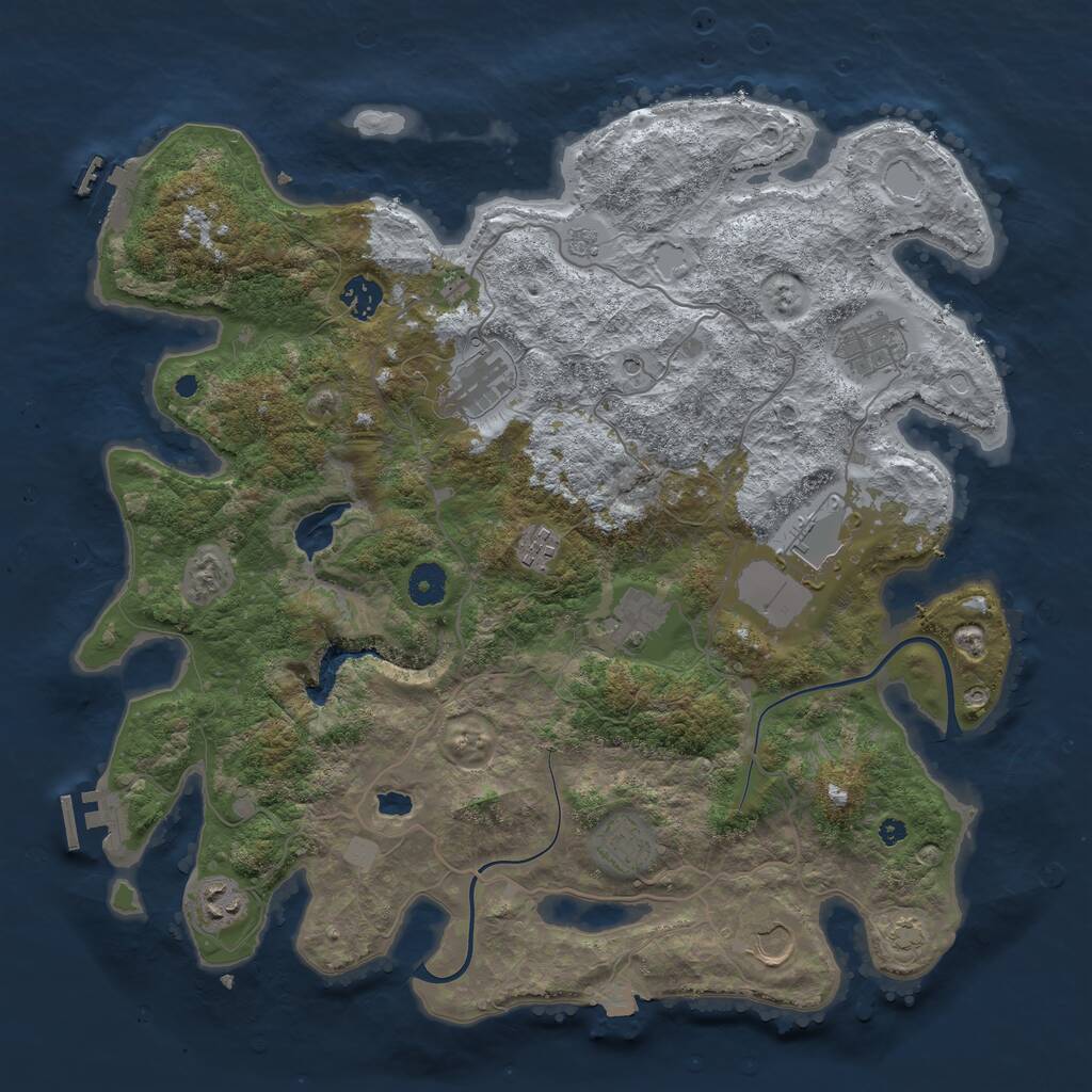 Rust Map: Procedural Map, Size: 4000, Seed: 640048433, 15 Monuments