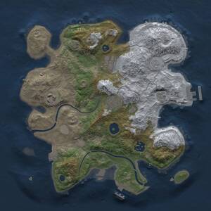 Thumbnail Rust Map: Procedural Map, Size: 3000, Seed: 555497631, 10 Monuments