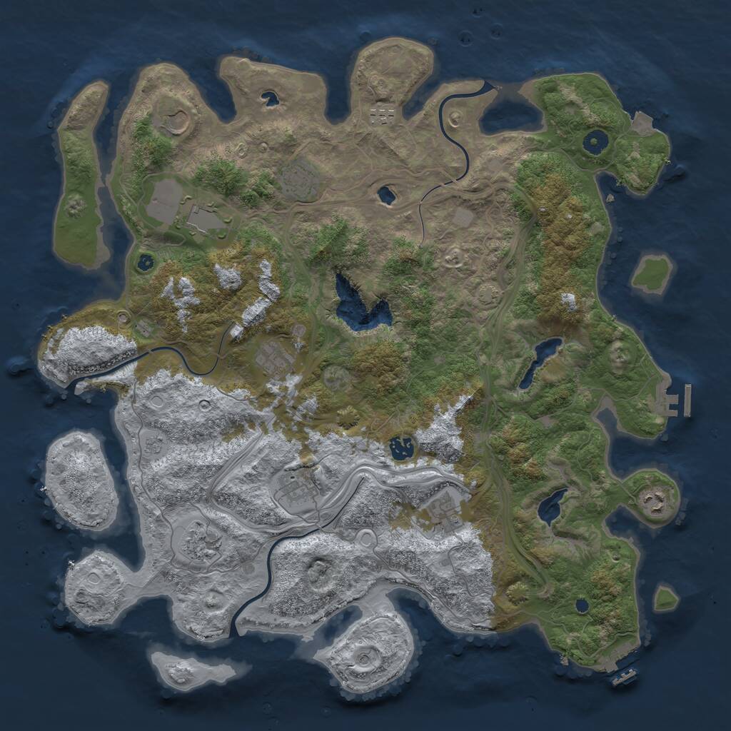 Rust Map: Procedural Map, Size: 4500, Seed: 523699968, 16 Monuments