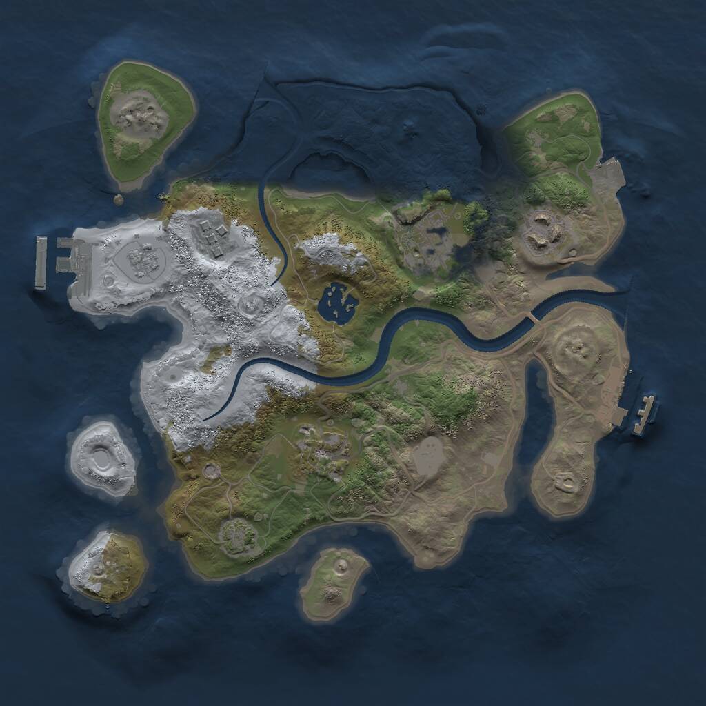Rust Map: Procedural Map, Size: 2700, Seed: 1136546256, 10 Monuments
