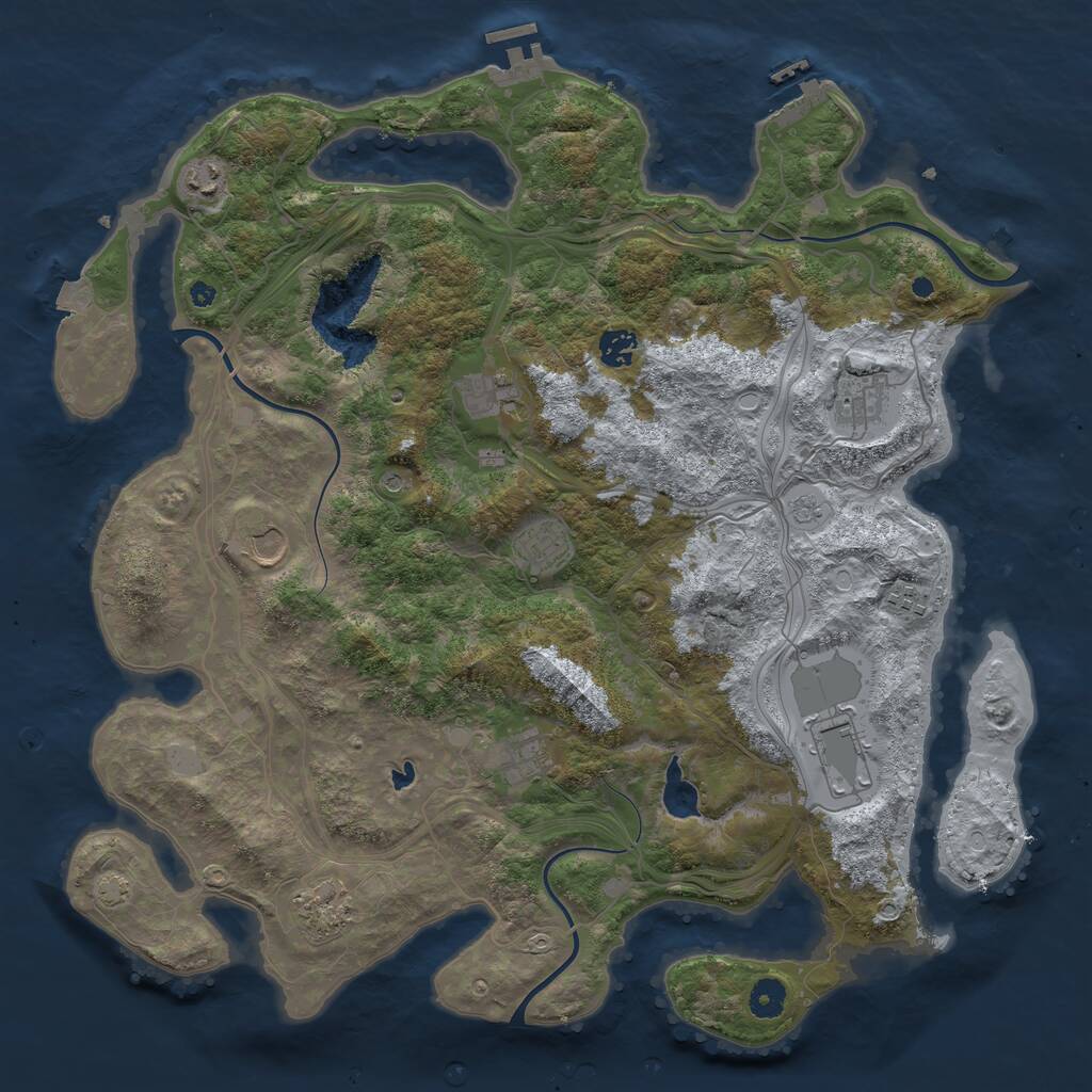 Rust Map: Procedural Map, Size: 4250, Seed: 763499806, 16 Monuments
