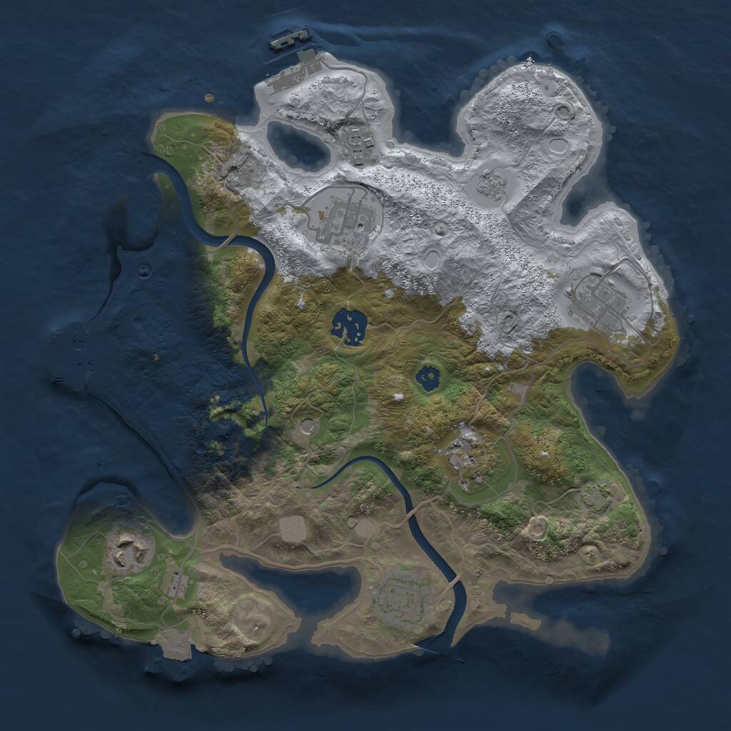Rust Map: Procedural Map, Size: 3000, Seed: 1758386847, 13 Monuments