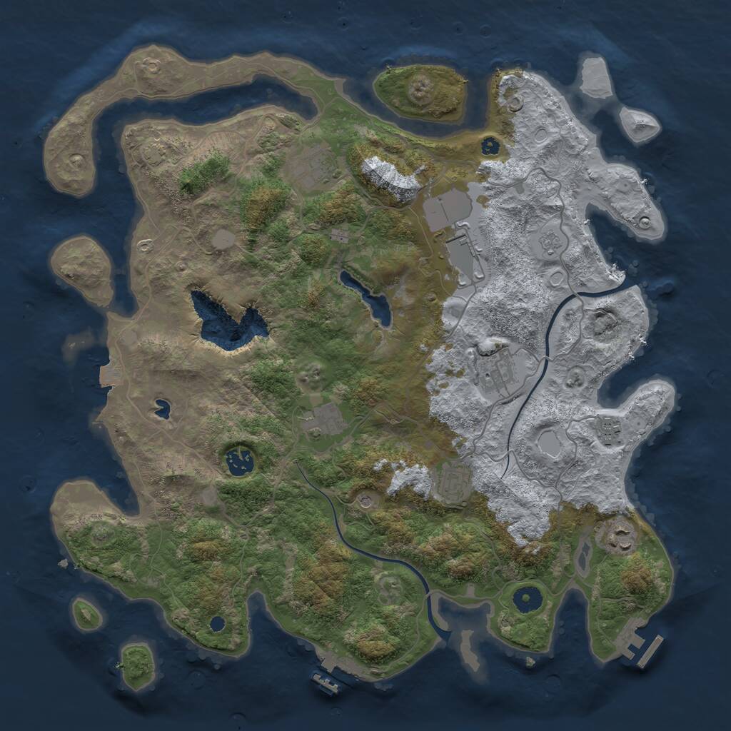 Rust Map: Procedural Map, Size: 4000, Seed: 76548, 14 Monuments