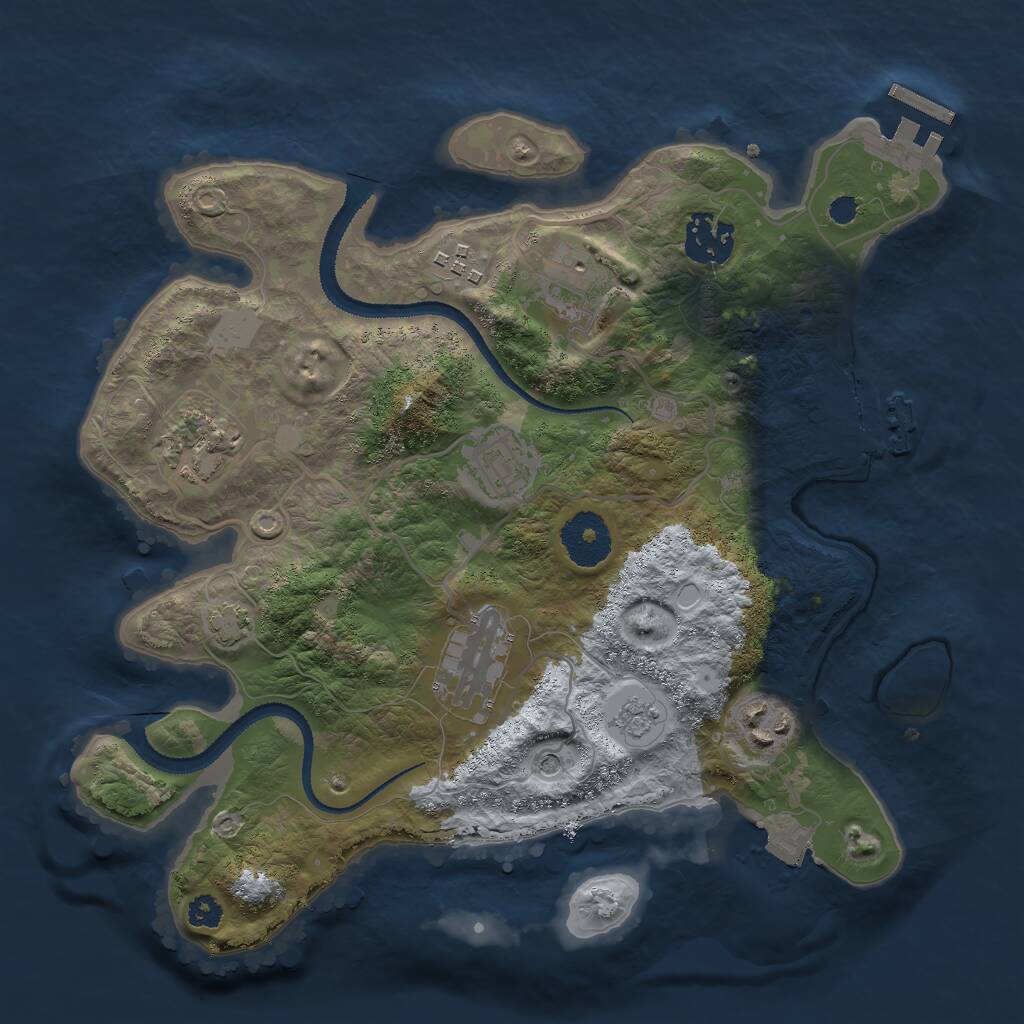 Rust Map: Procedural Map, Size: 3000, Seed: 1153173227, 13 Monuments