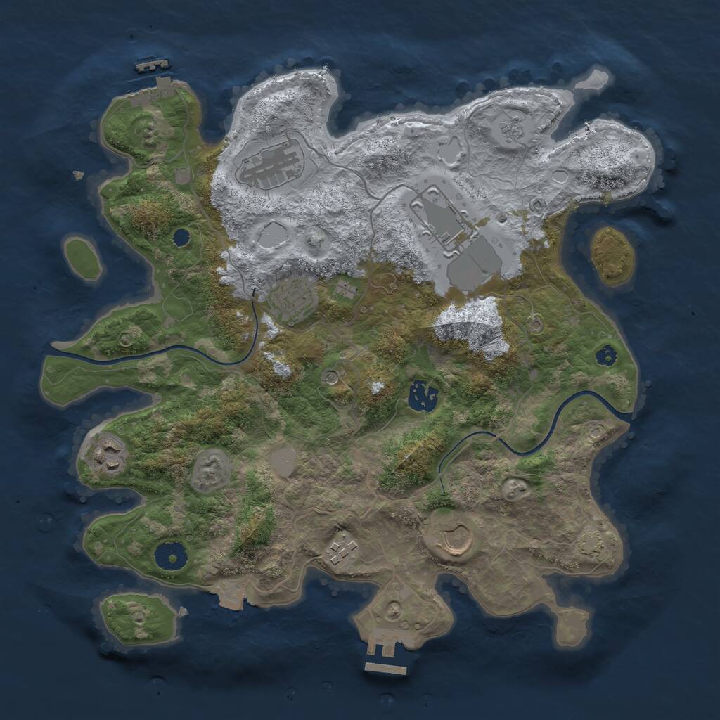 Rust Map: Procedural Map, Size: 3500, Seed: 1604999483, 13 Monuments