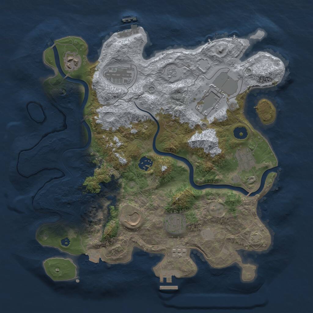 Rust Map: Procedural Map, Size: 3500, Seed: 1604999483, 14 Monuments