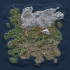 Thumbnail Rust Map: Procedural Map, Size: 3500, Seed: 1604999483, 13 Monuments