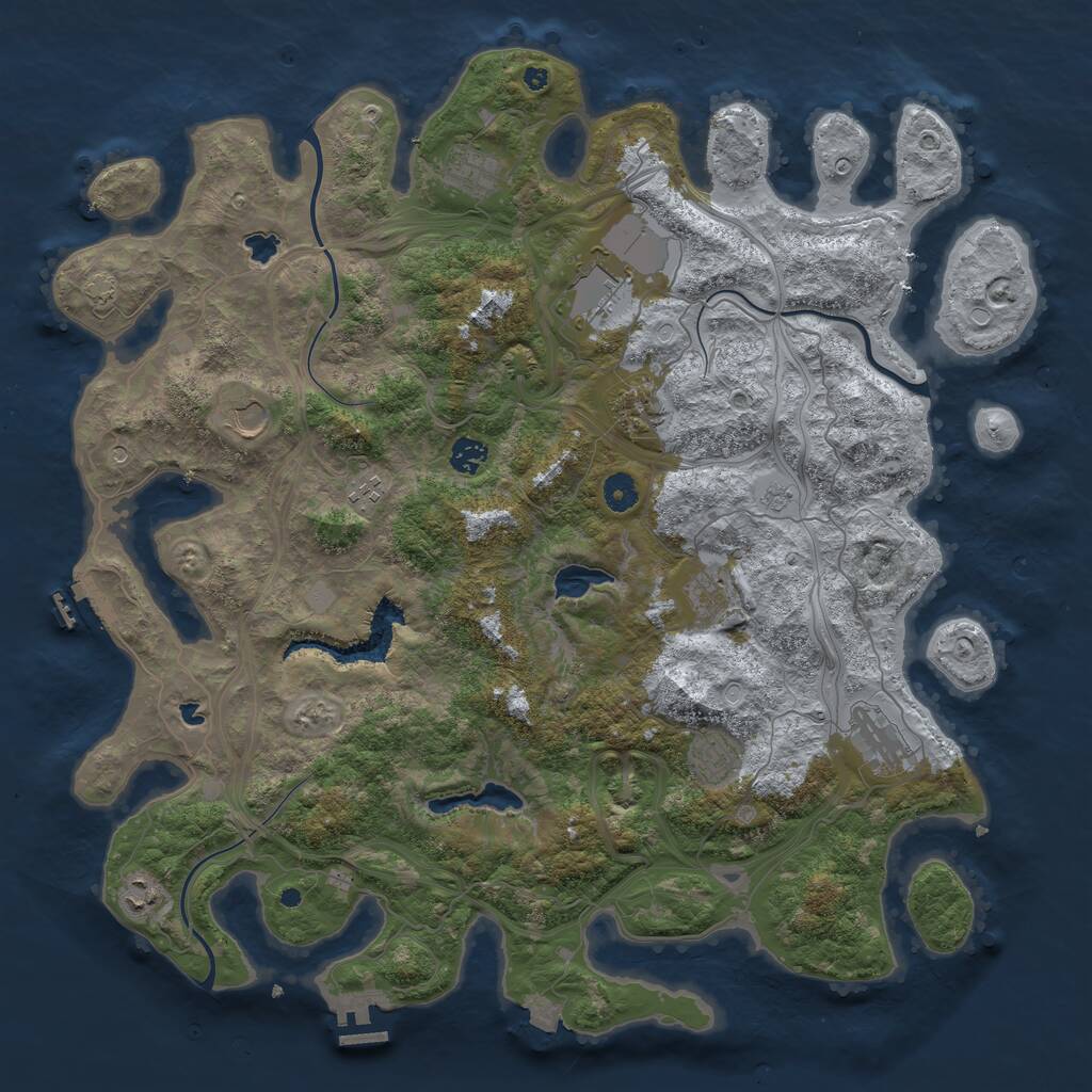 Rust Map: Procedural Map, Size: 4500, Seed: 1999215918, 16 Monuments