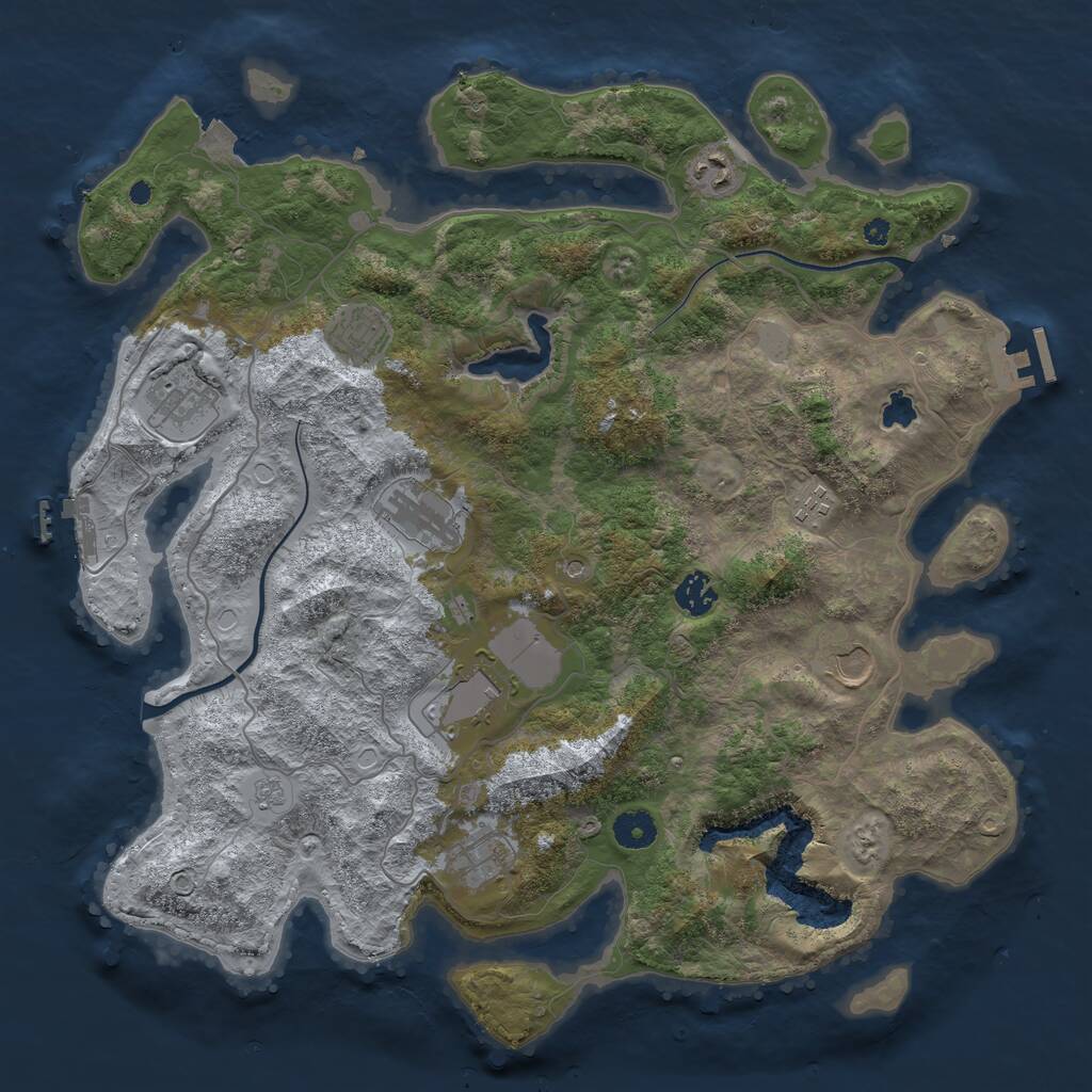 Rust Map: Procedural Map, Size: 4000, Seed: 741418604, 14 Monuments