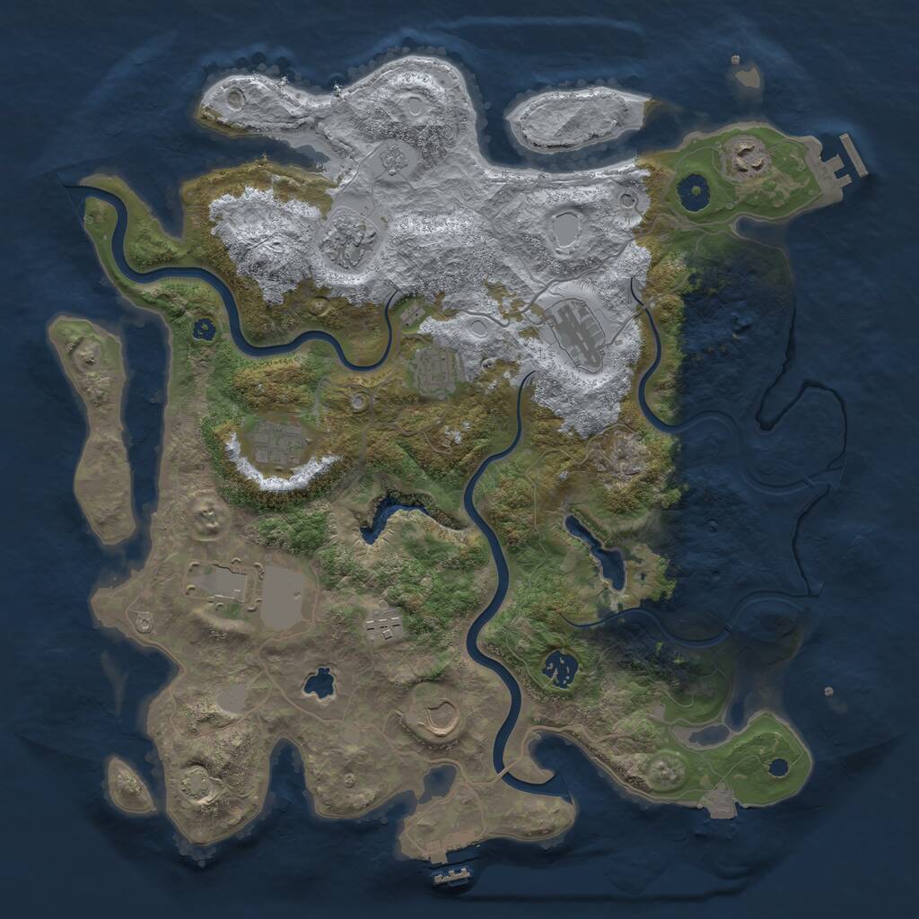 Rust Map: Procedural Map, Size: 4000, Seed: 113329069, 15 Monuments