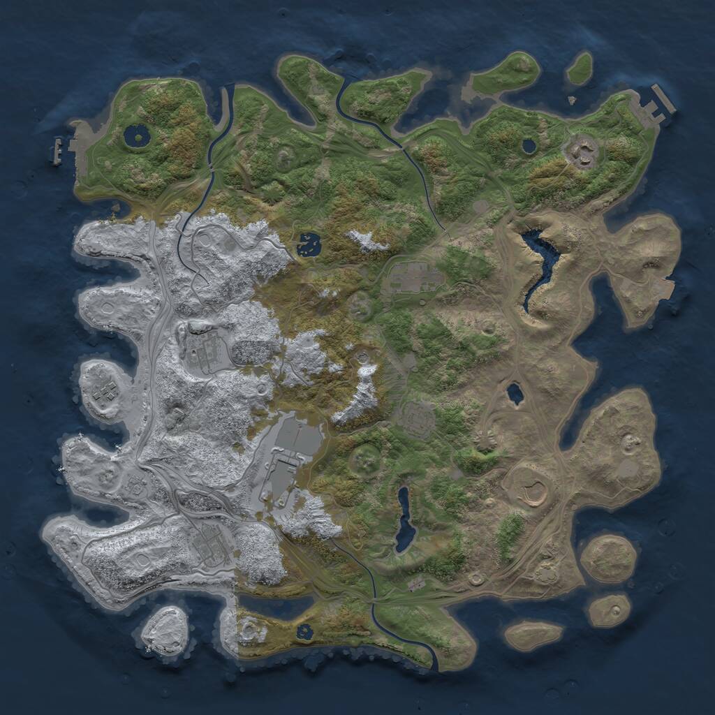 Rust Map: Procedural Map, Size: 4250, Seed: 420669033, 15 Monuments