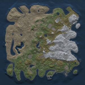 Thumbnail Rust Map: Procedural Map, Size: 4500, Seed: 1574527372, 17 Monuments