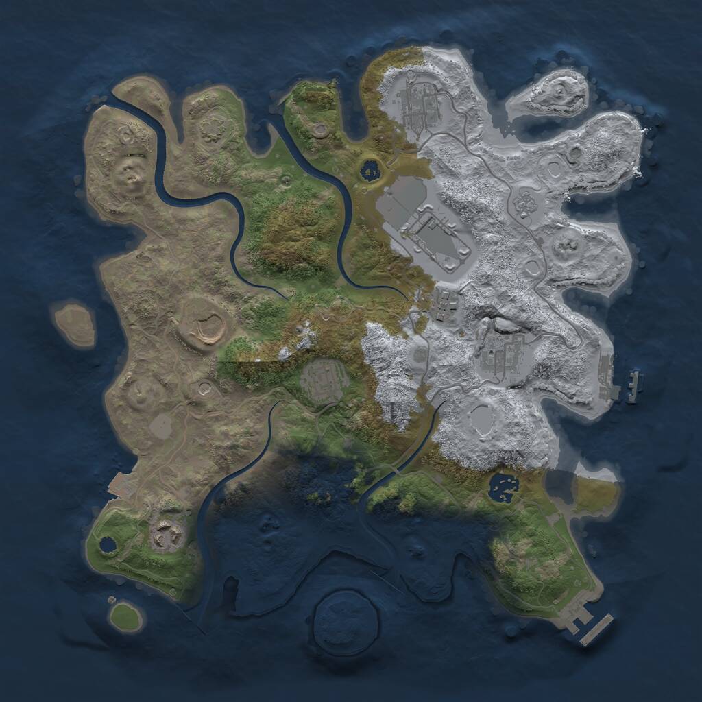 Rust Map: Procedural Map, Size: 3500, Seed: 114951497, 14 Monuments