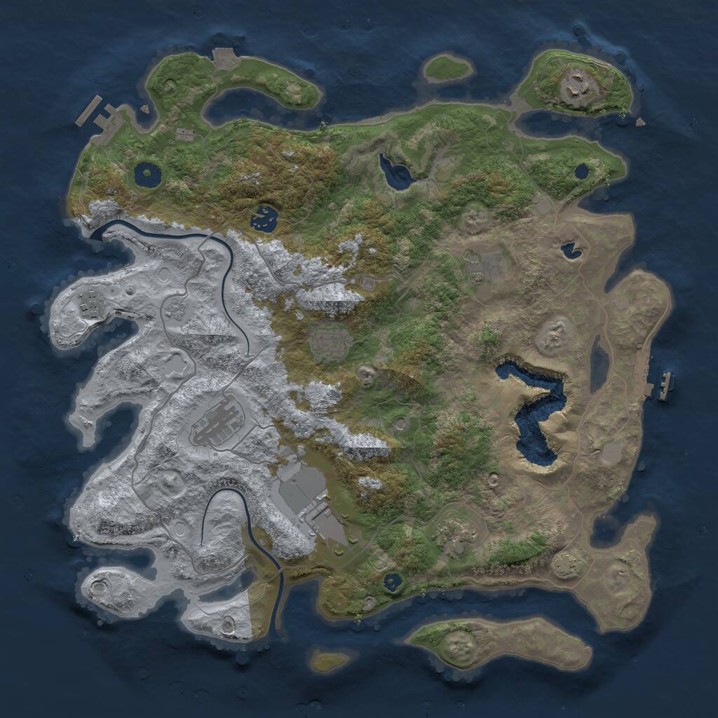 Rust Map: Procedural Map, Size: 4000, Seed: 27581, 14 Monuments