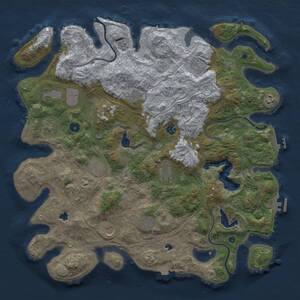 Thumbnail Rust Map: Procedural Map, Size: 4500, Seed: 622952990, 17 Monuments