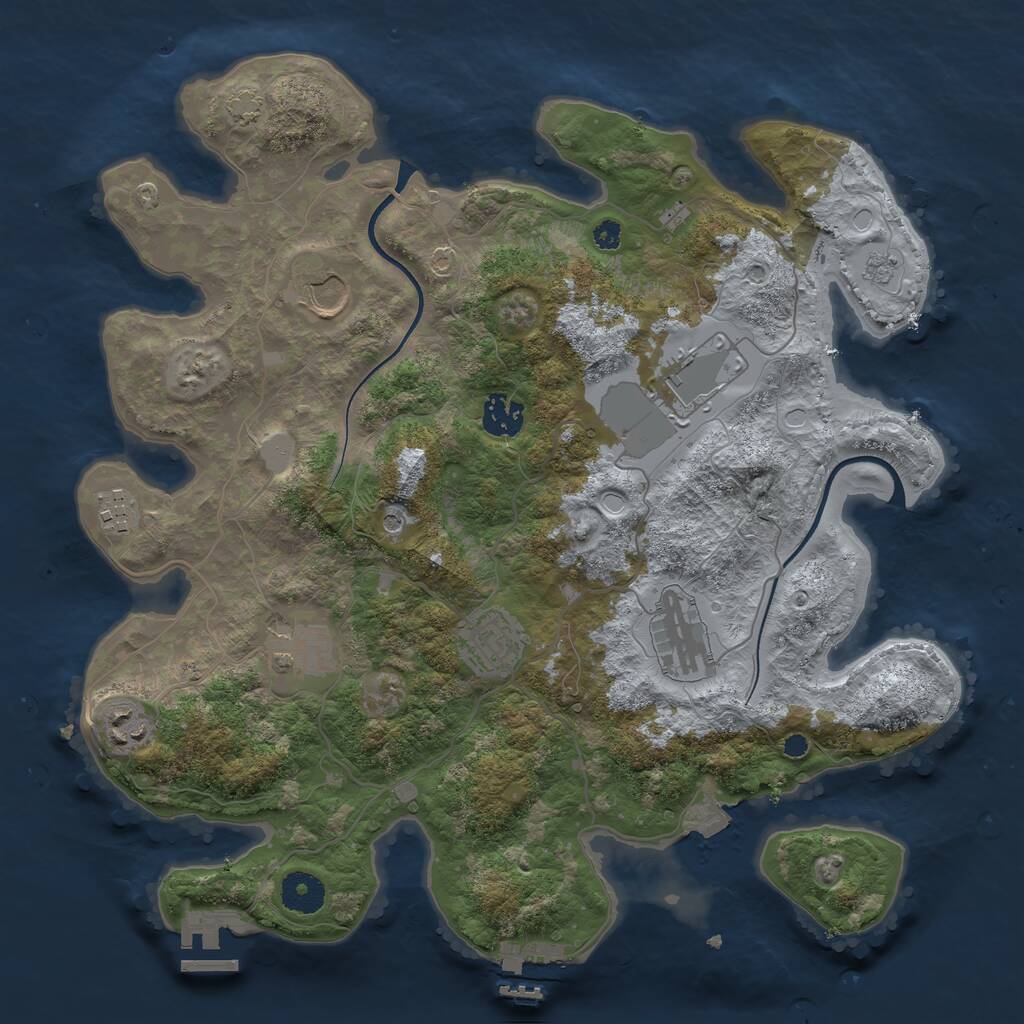 Rust Map: Procedural Map, Size: 3600, Seed: 16532345, 14 Monuments