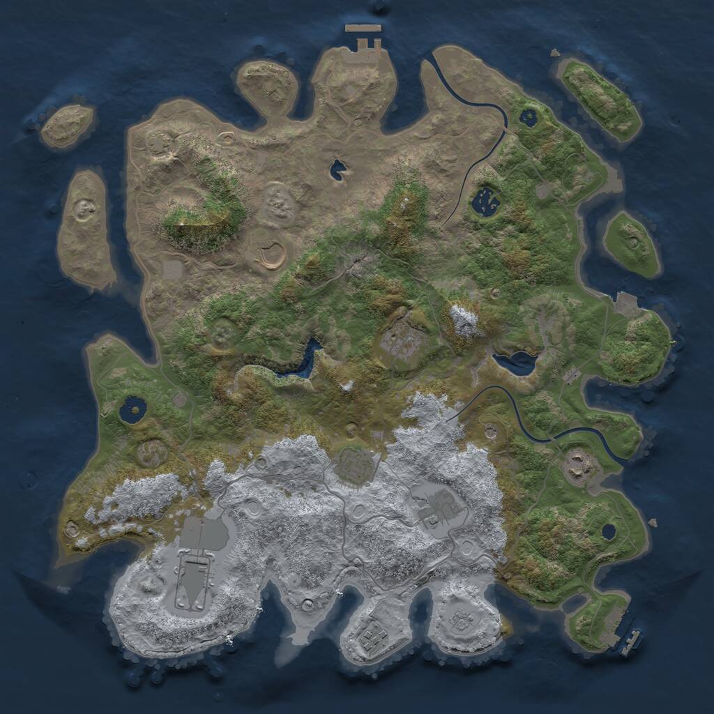 Rust Map: Procedural Map, Size: 4000, Seed: 810913899, 14 Monuments