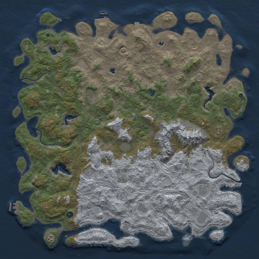 Rust Map: Procedural Map, Size: 6000, Seed: 8230147, 17 Monuments