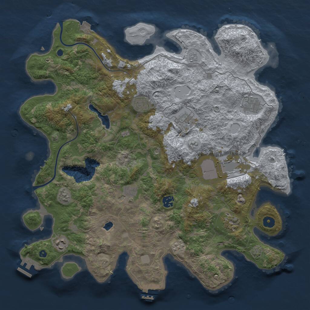Rust Map: Procedural Map, Size: 4000, Seed: 433831074, 15 Monuments