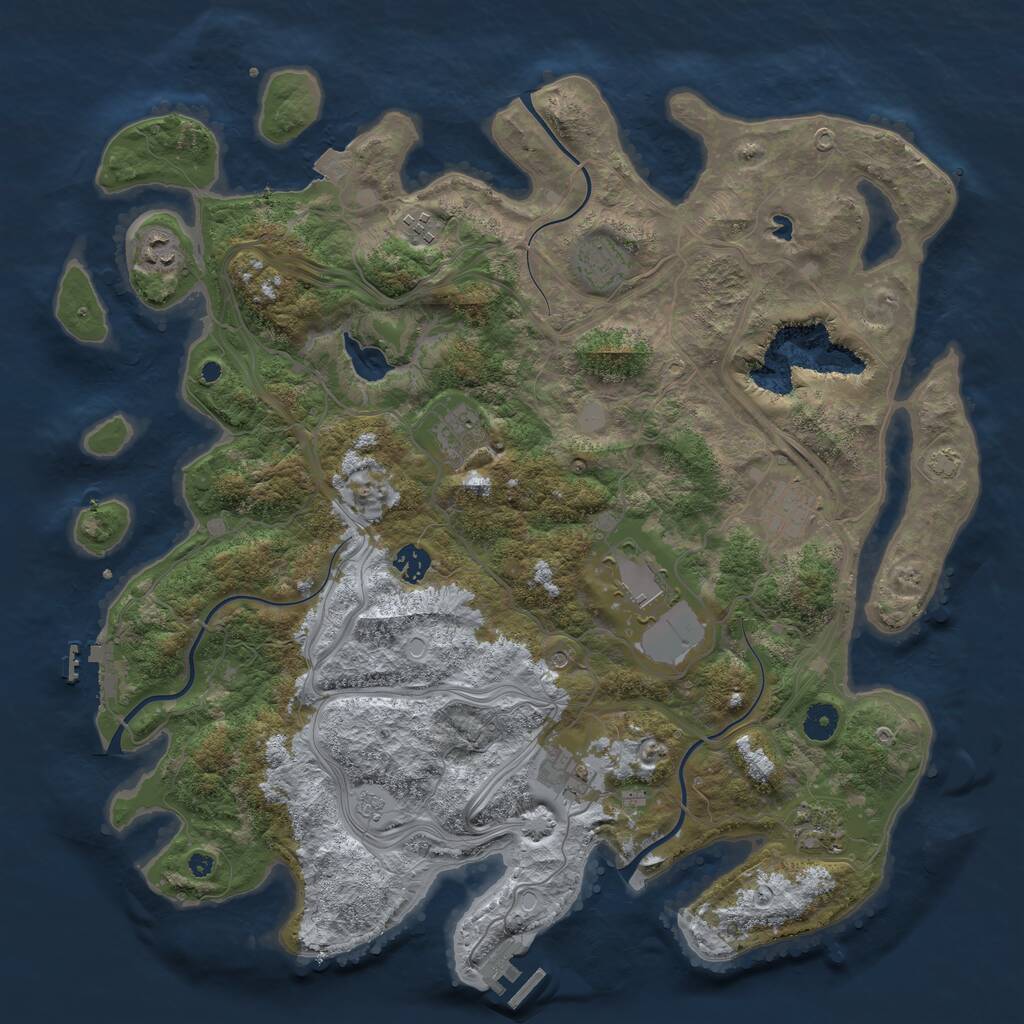 Rust Map: Procedural Map, Size: 4250, Seed: 883625, 15 Monuments