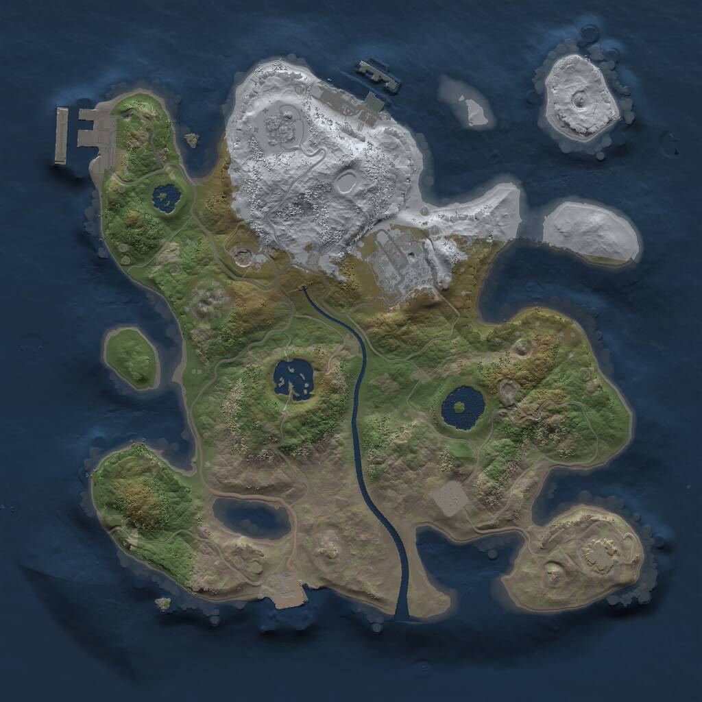 Rust Map: Procedural Map, Size: 2500, Seed: 389241262, 8 Monuments