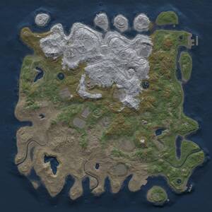 Thumbnail Rust Map: Procedural Map, Size: 4500, Seed: 2073997290, 16 Monuments
