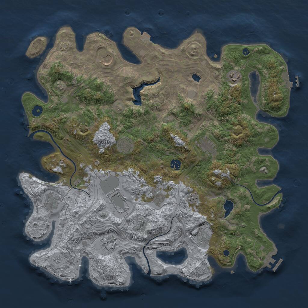 Rust Map: Procedural Map, Size: 4250, Seed: 770856356, 17 Monuments