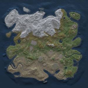 Thumbnail Rust Map: Procedural Map, Size: 3900, Seed: 350090000, 15 Monuments