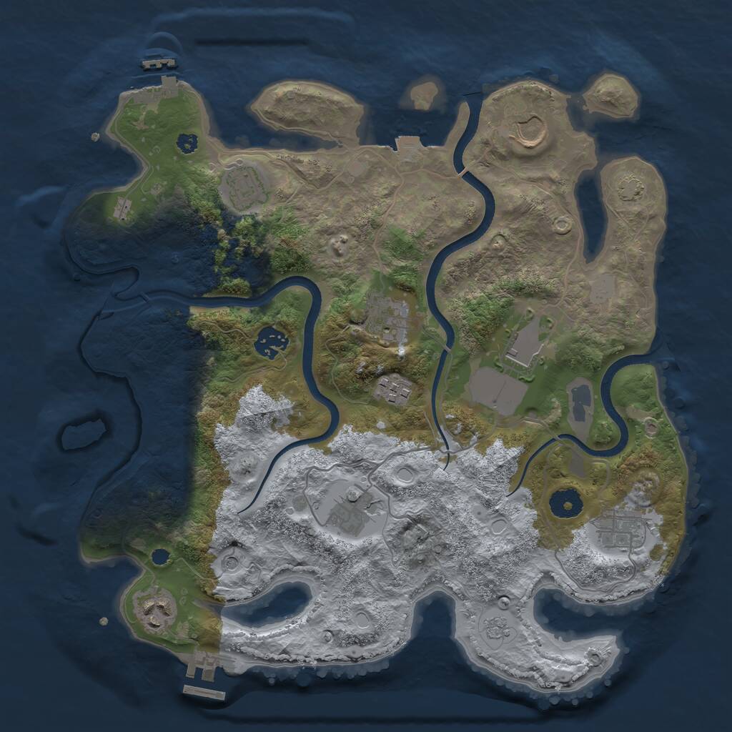 Rust Map: Procedural Map, Size: 3500, Seed: 1973523262, 15 Monuments
